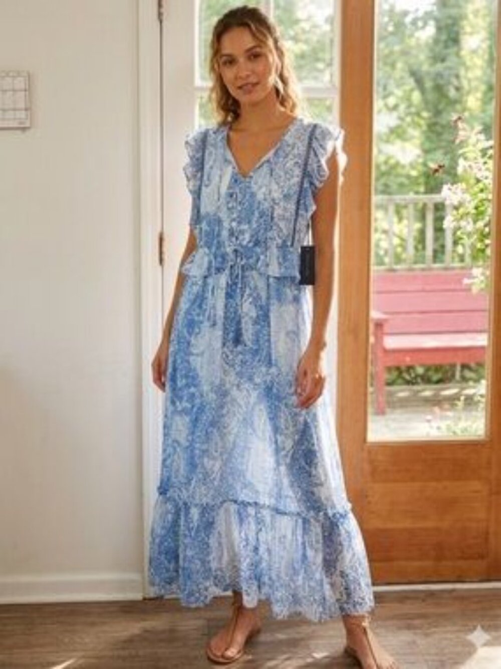 Tommy Hilfiger Paisley Chiffon Maxi Dress